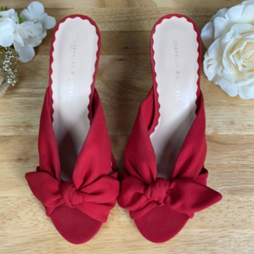 Loeffler Randall Luisa Kitten Heel Sandals Red 8.5